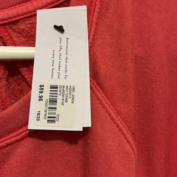 Lane Bryant, Livi Active 3/4-Sleeve Sweatshirt - Rouge Red - Picture 7 of 7